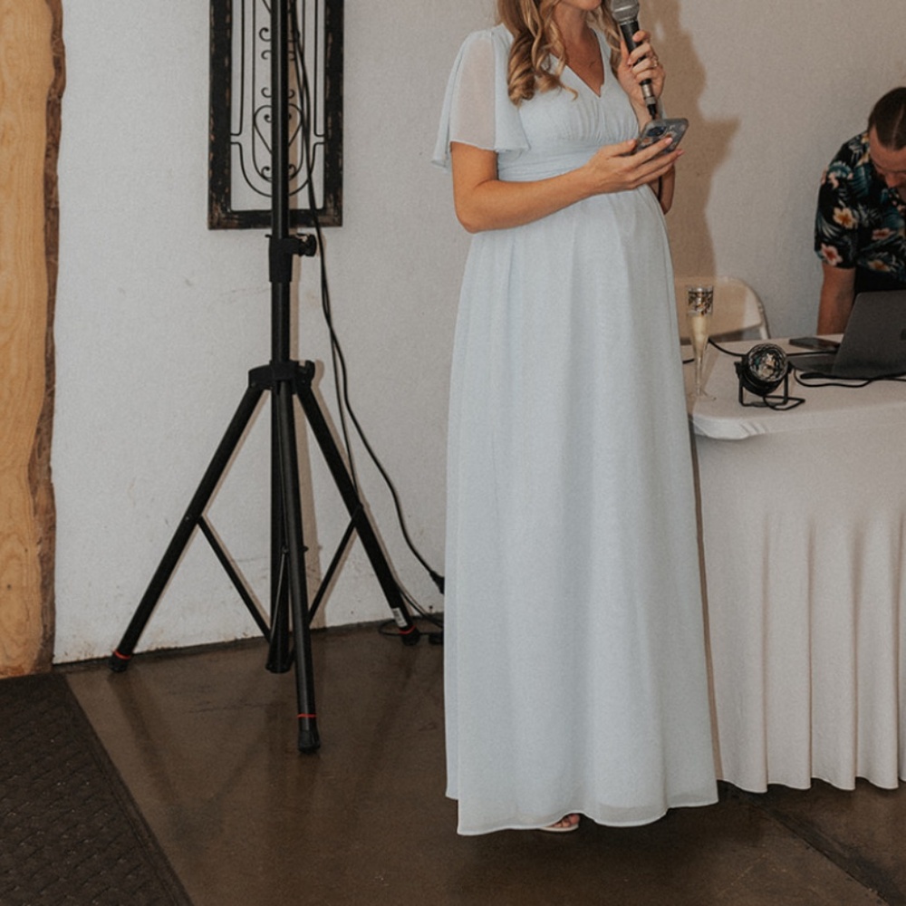 Light Blue Bridesmaid Dress (Bump-friendly) - Picture 7 of 7